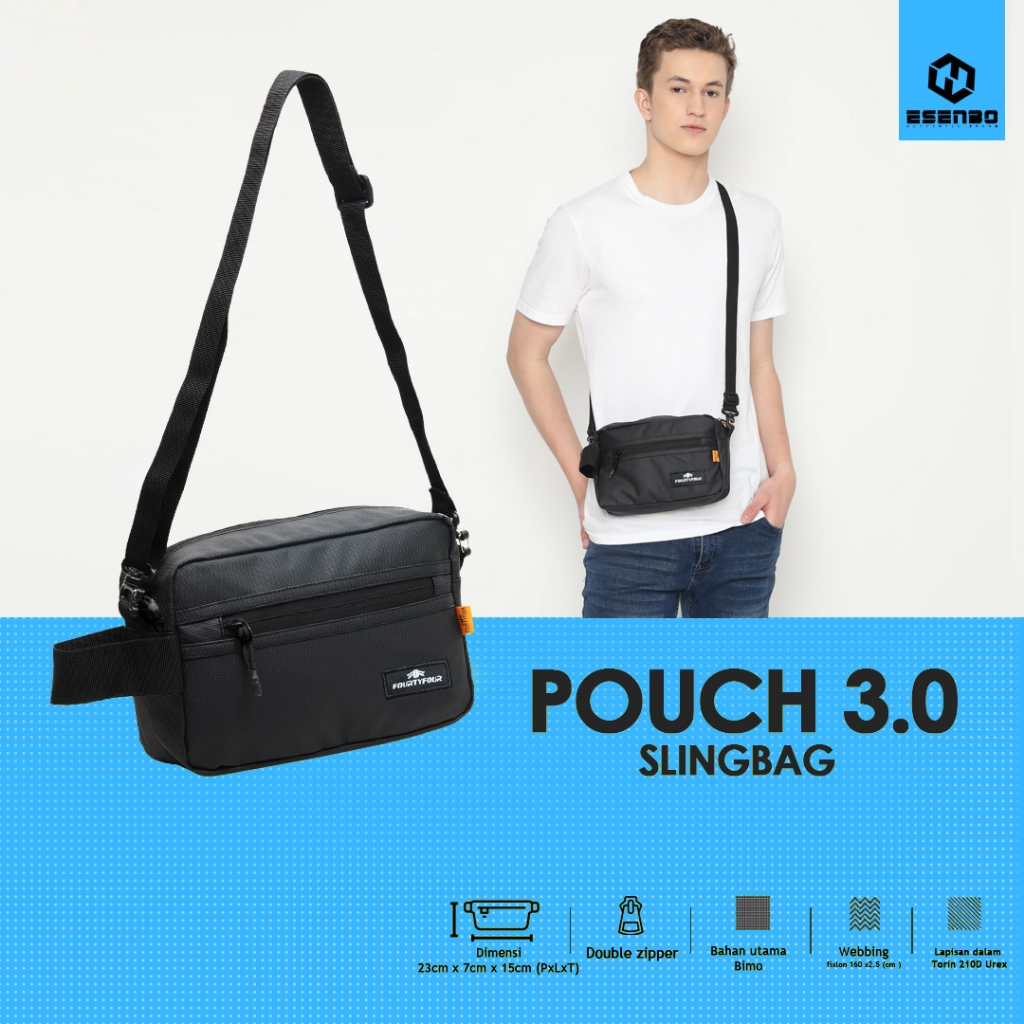 Tas Slingbag Pria Fourtyfour Pouch 3.0 - Tas Pouch Anti Air