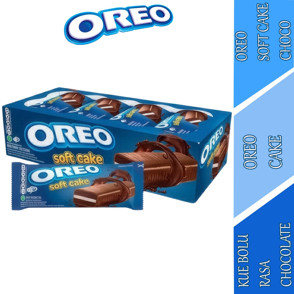 

Kue Bolu Rasa Chocolate - Oreo Cake - Oreo Soft Cake Choco - 12pcs x 16gr