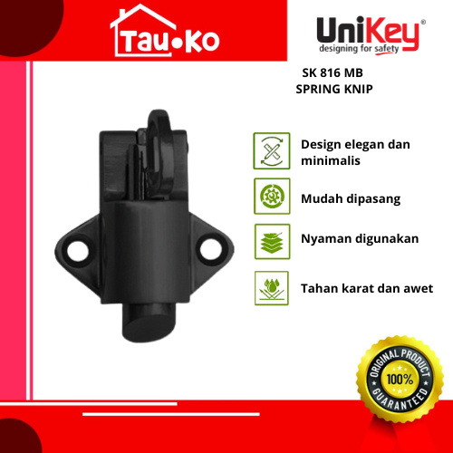 Grendel Kunci Jendela UNIKEY SK 816 Spring Knip Slot Tipe Kodok – Matt Black