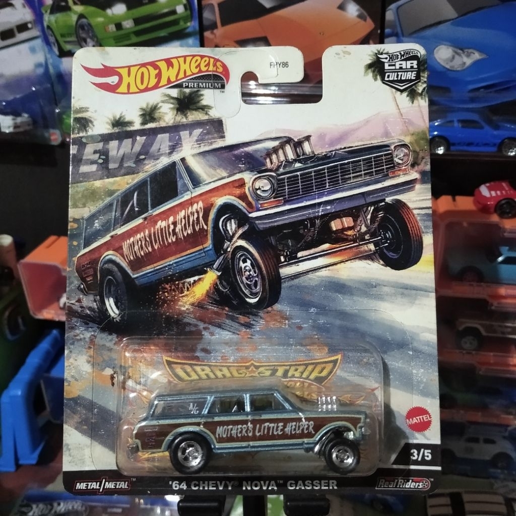 hotwheels premium 64 chevy nova gasser
