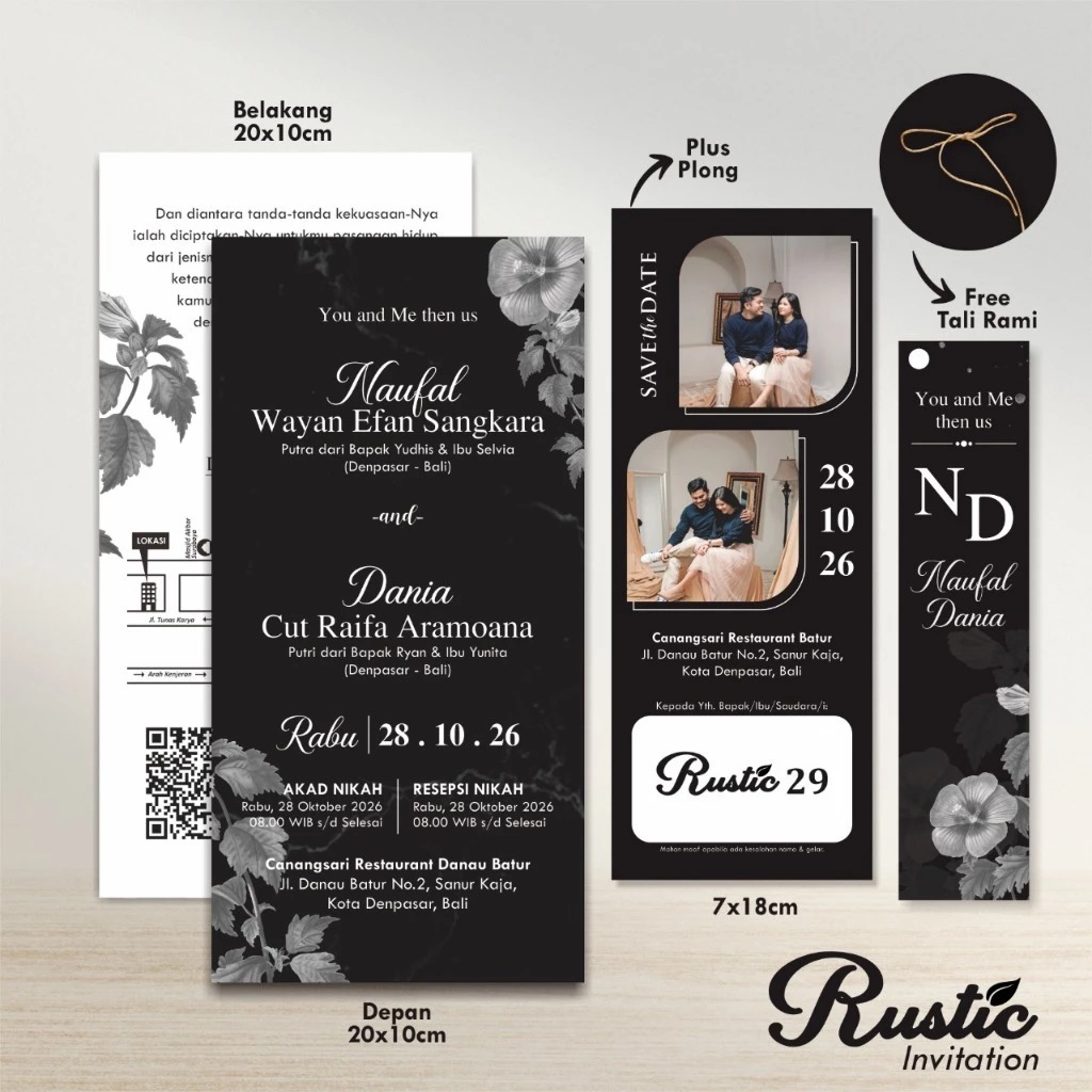 CETAK UNDANGAN PERNIKAHAN AESTHETIC - CETAK UNDANGAN RUSTIC - UNDANGAN PERNIKAHAN FOTO PREMIUM