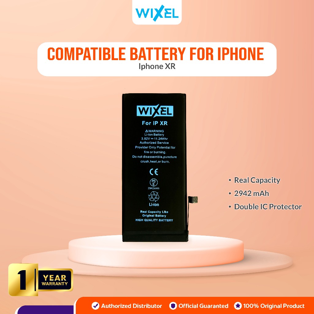 WIXEL ORIGINAL Baterai Iphone XR Double Power Batre Batrai Ip Ori