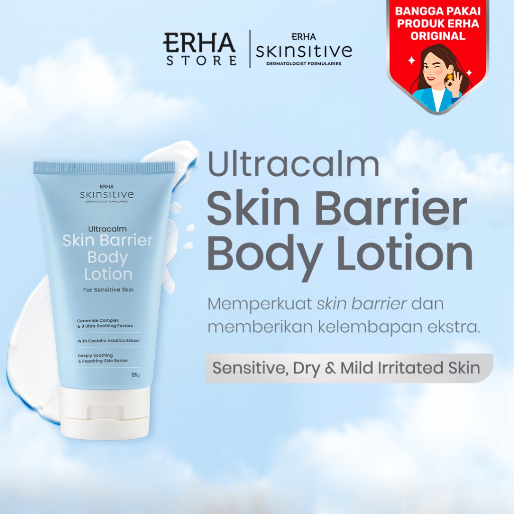 ERHA Skinsitive Ultracalm Body Lotion 125g | Pelembap Kulit Semua Jenis Kulit (Normal, Kering, Sensi