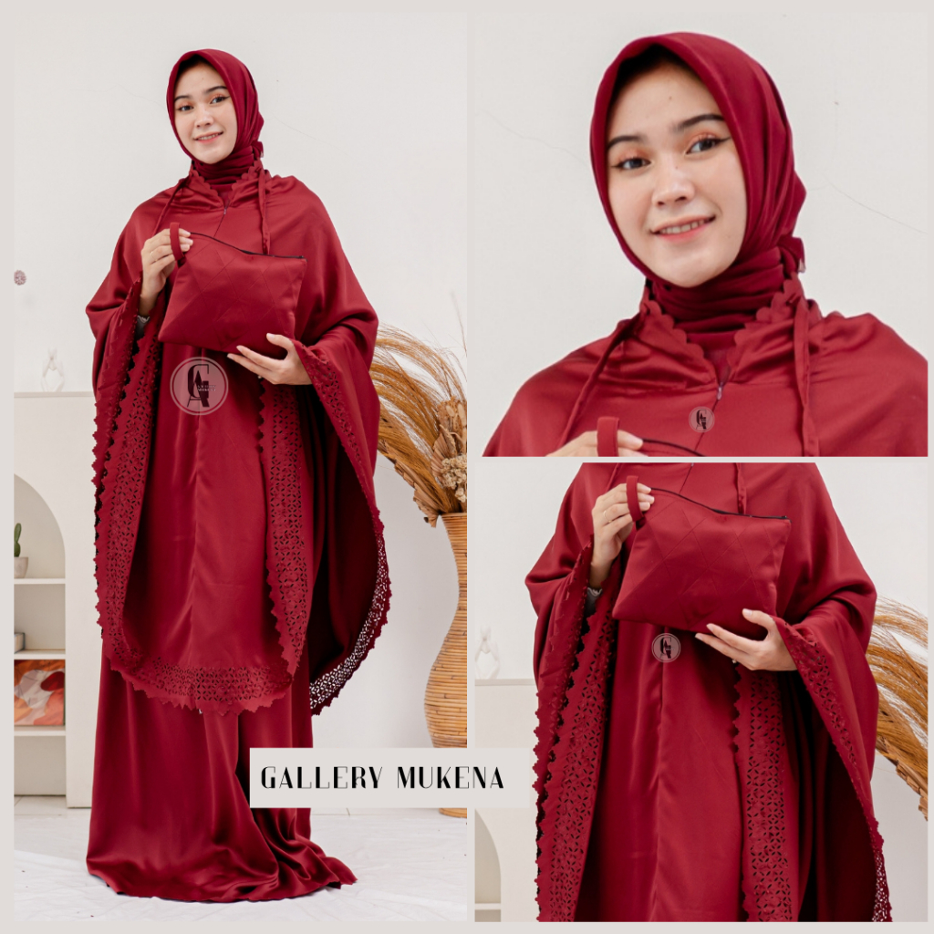 Official Mukena Silk Premium 2In1 Mukena Dewasa Silk Polos