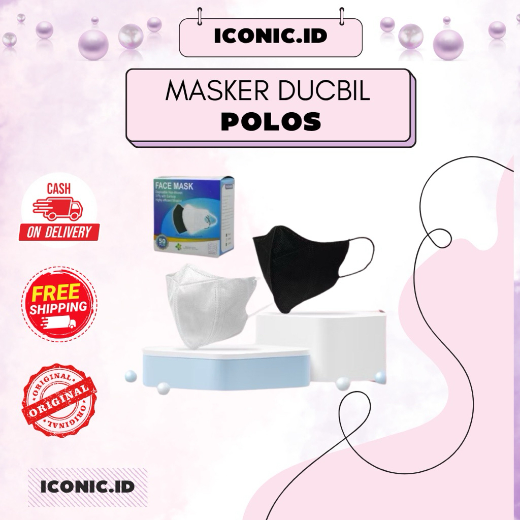 Iconic.id - Masker Duckbill Face Mask / Masker Duckbill Gace Mask Hitam Putih / Masker Duckbill 3 Pl