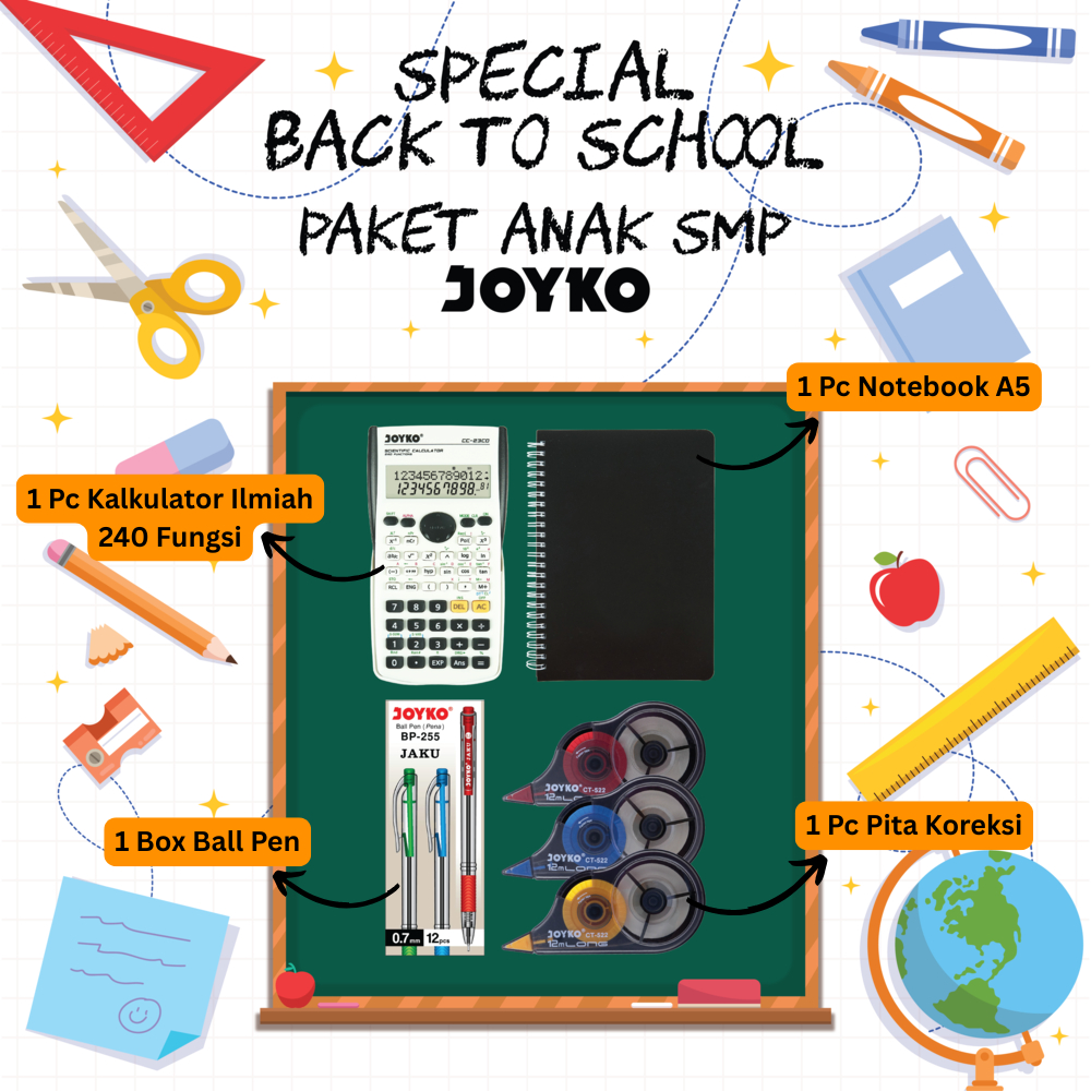 

JOYKO [4 in 1 Package] Back To School Paket Anak SMP