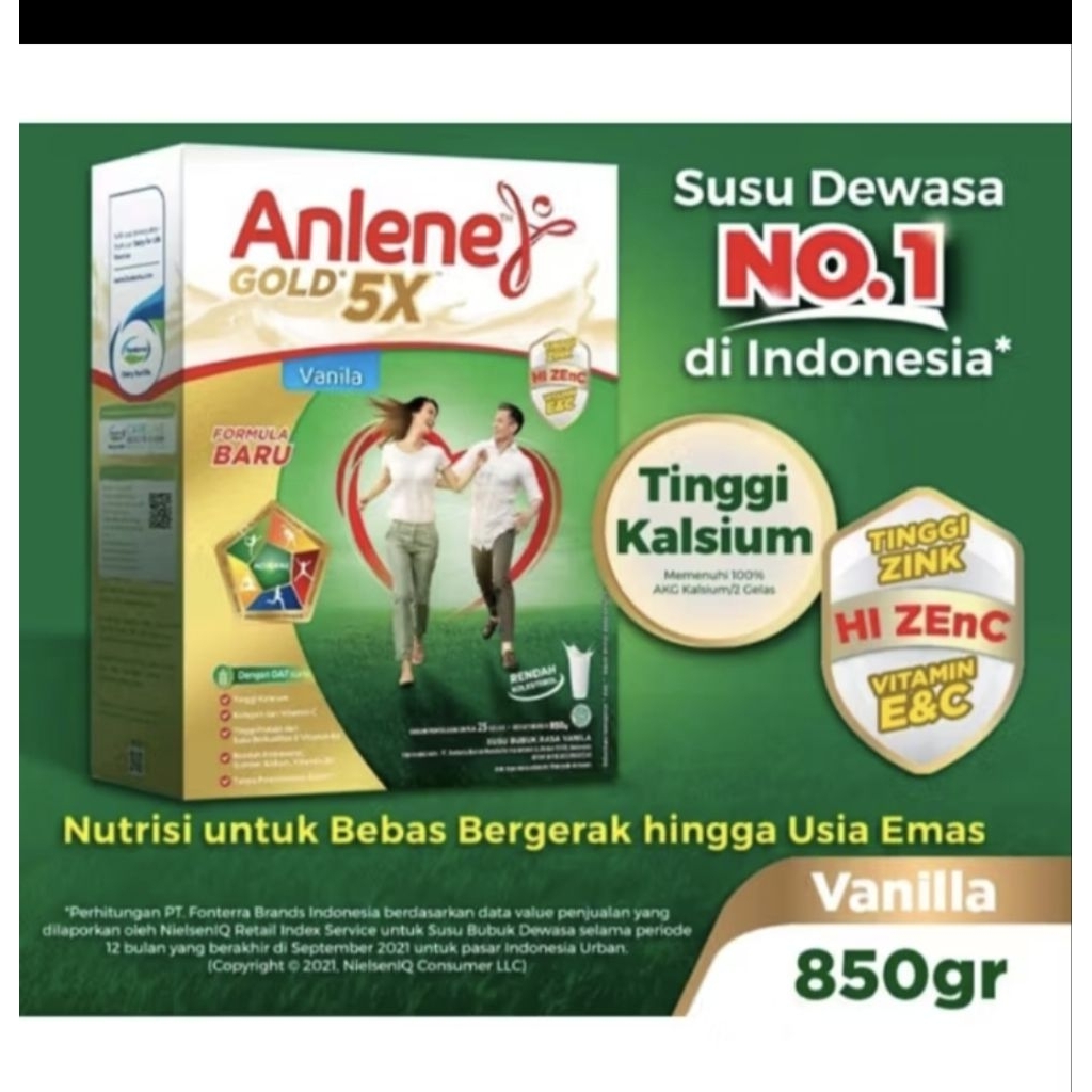 

ANLENE GOLD 5 X VANILA COKLAT ORIGINAL 850 GRAM - Susu Dewasa