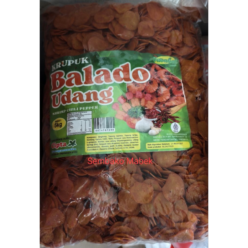 

krupuk balado udang / kerupuk udang balado / krupuk mentah kiloan