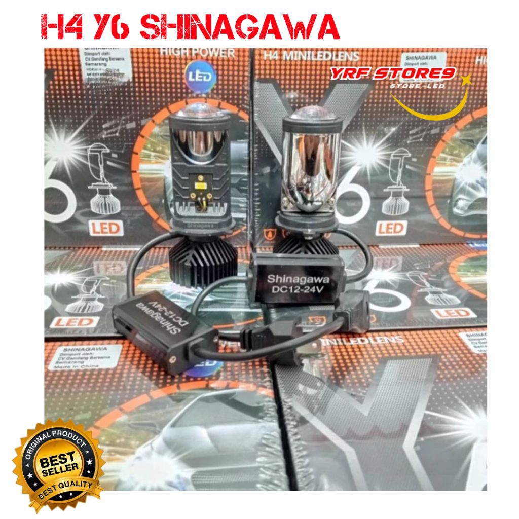 LAMPU HEADLAMP H4 MODEL Y6 H4 SHINAGAWA MINI PROJIE PROJECTOR MOBIL