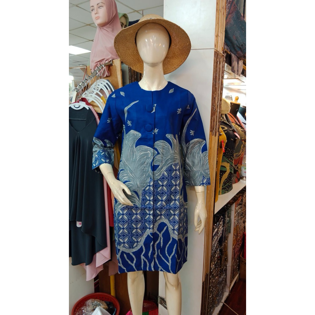 batik tunik wanita lengan panjang