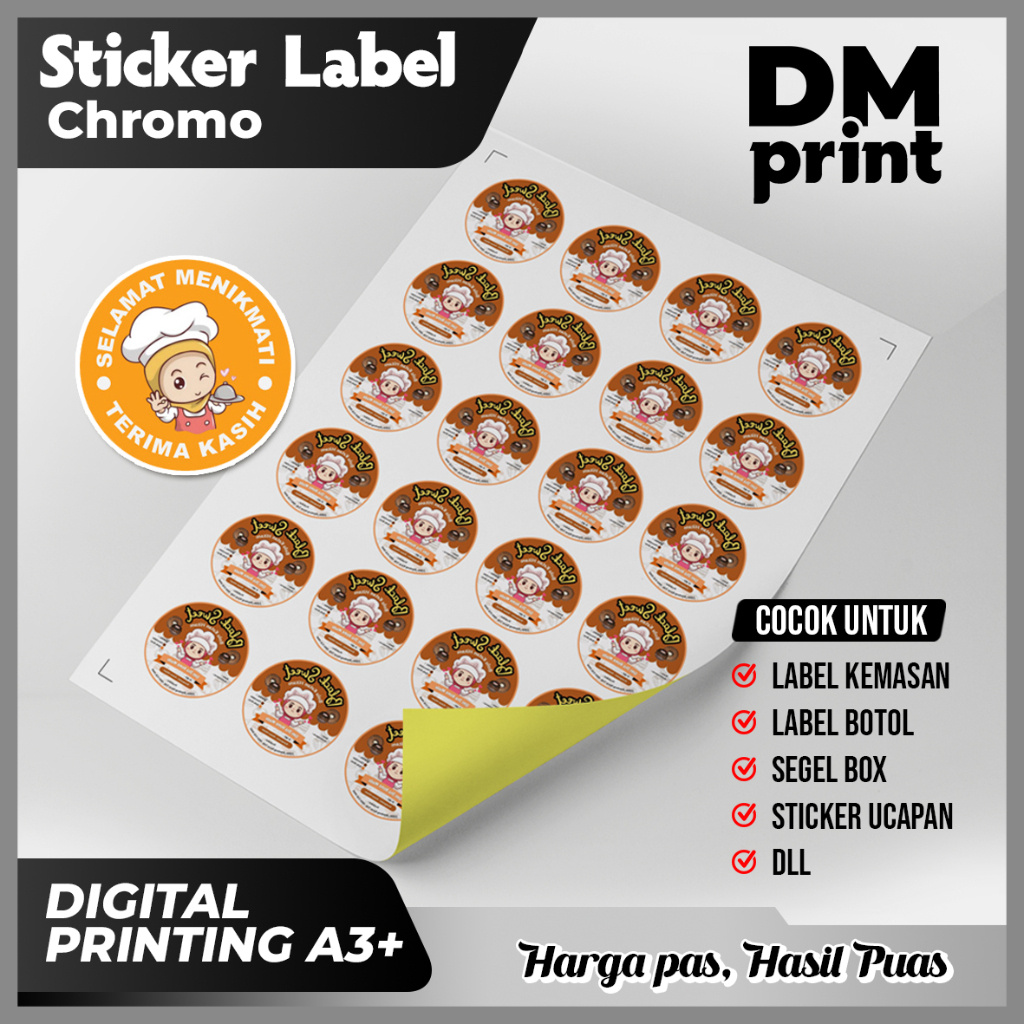 

STICKER LABEL CROMO A3+/ STICKEL LABEL KEMASAN GROSIR