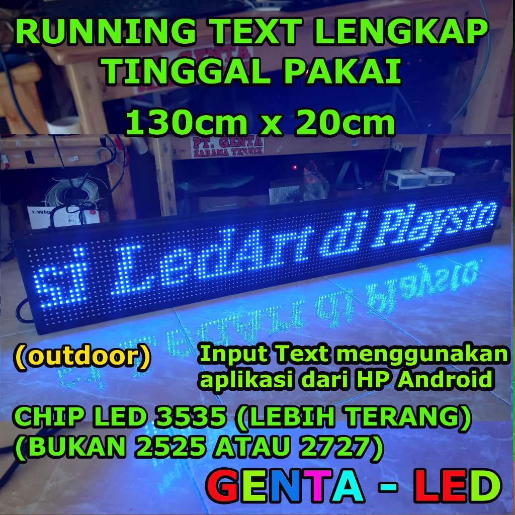 Running Text Tulisan Berjalan LED Display Biru 130 x 20
