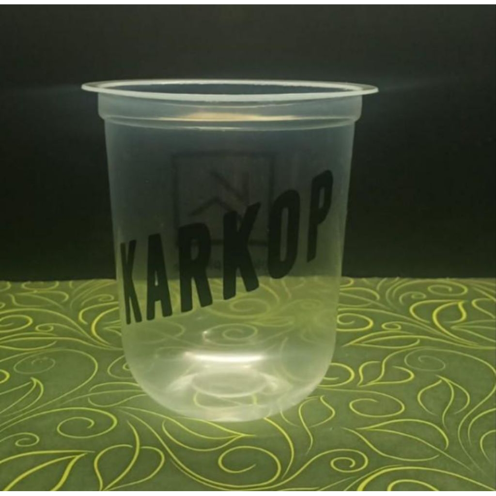 Plastik Cup PP 14 Oz Oval + Cetak/Sablon