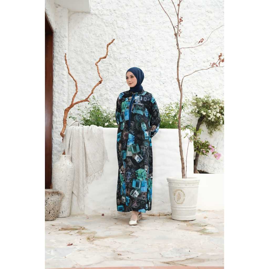 BIIR ALI Collection Abaya Khas Turkiy Motif Printing Diamond Adem Busui Frendly Dan Style Bisa Outer