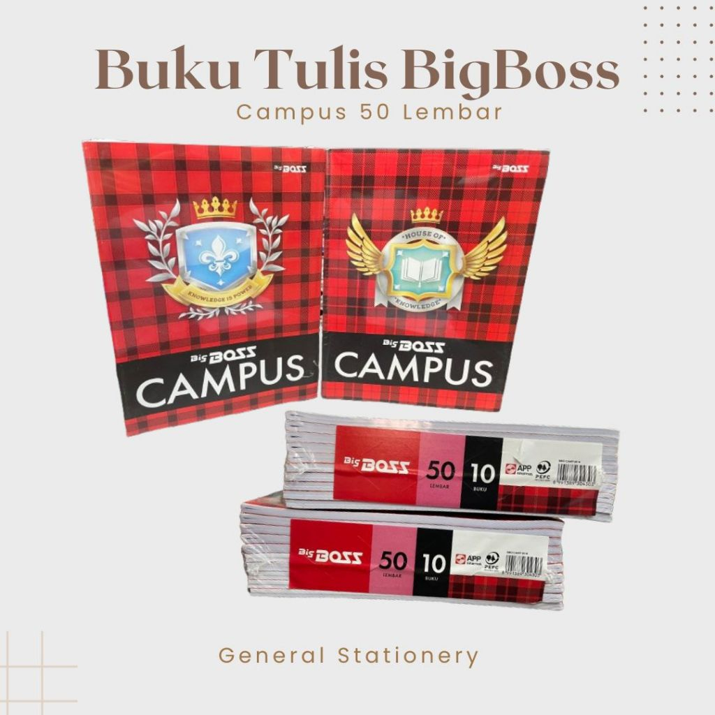 

Big Boss Campus Buku Tulis 50 Lembar / Pack (10 Buku)