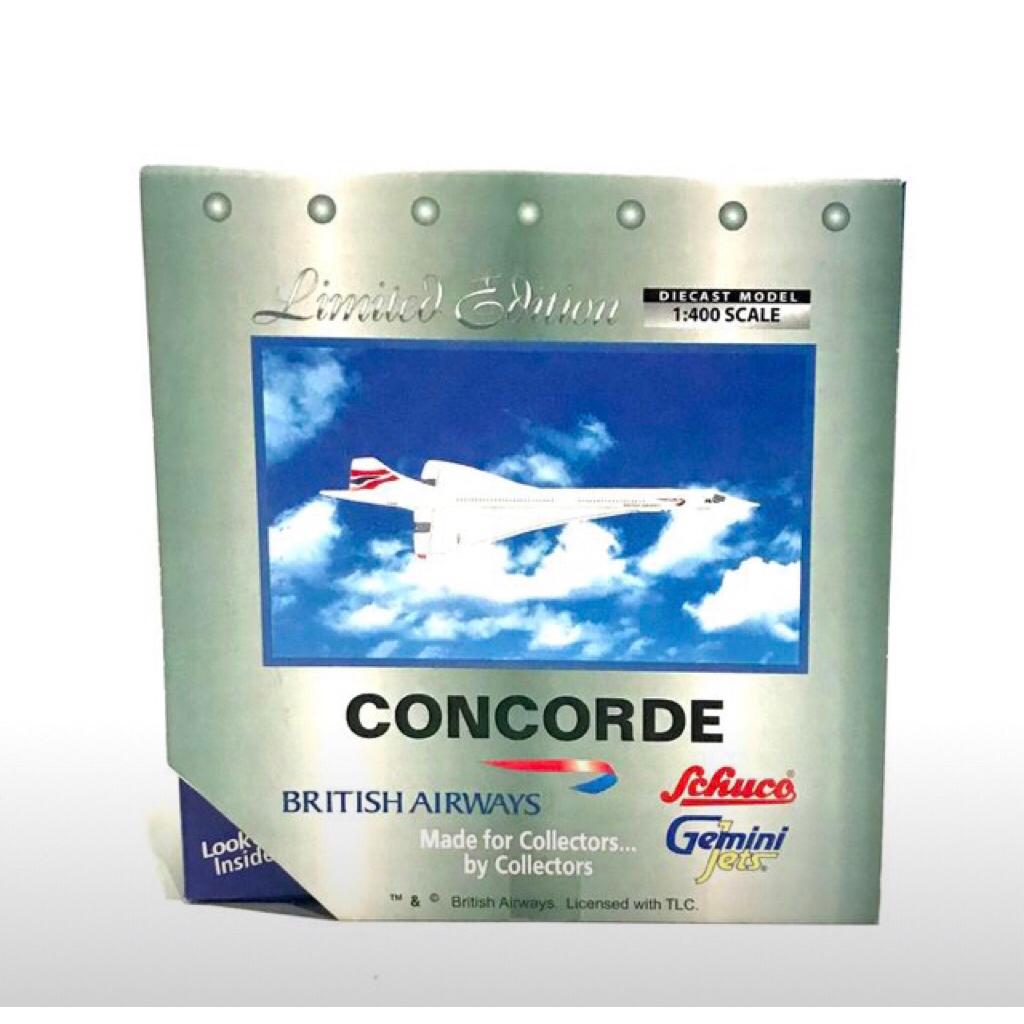 Diecast Miniatur Pesawat concorde British Airways 1:400