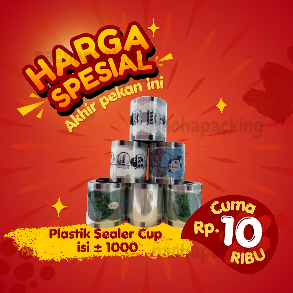 Cup Sealer Isi 1000 Cup / Plastik Lid Cup Sealer / Tutup Gelas / Tutup Minuman Gelas / Cup Minuman