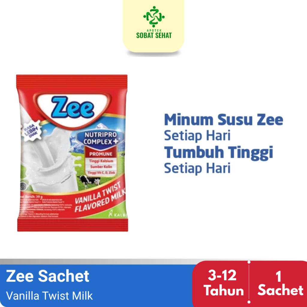 

ZEE Sachet Rasa Vanilla Twist Milk - 40 gram - susu dengan Nutriprocomplex+