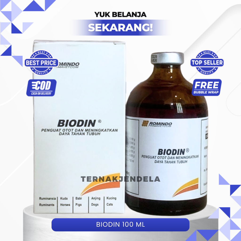 BIODIN 100 ML INJEKSI ATP INTRAMUSKULAR UNTUK HEWAN BESAR