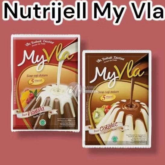 

Nutrijell My Fla My Vla 60 Gram / Nutrijell Bubuk instan rasa vanilla dan coklat