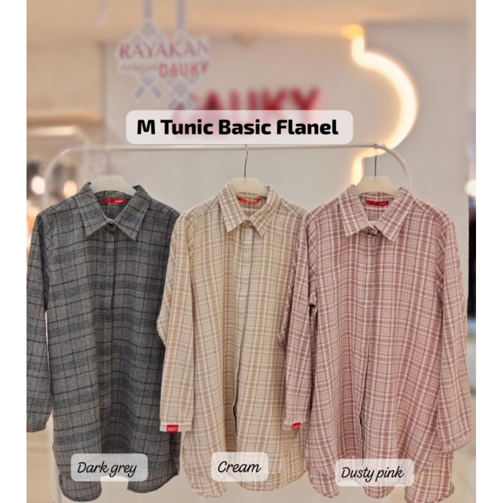 M tunic basic flannel dauky tunik dauky