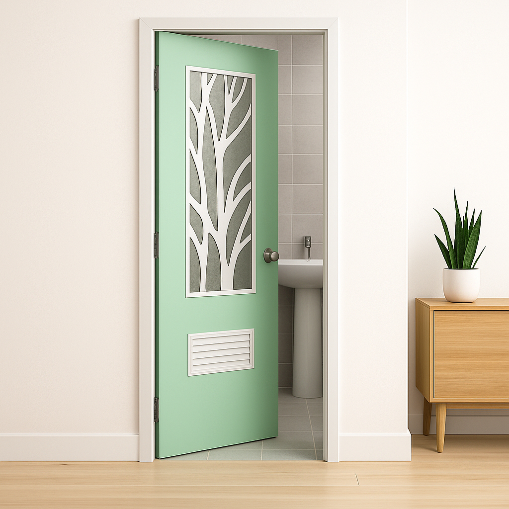 Pintu PVC Kamar Mandi Cermin Artistik