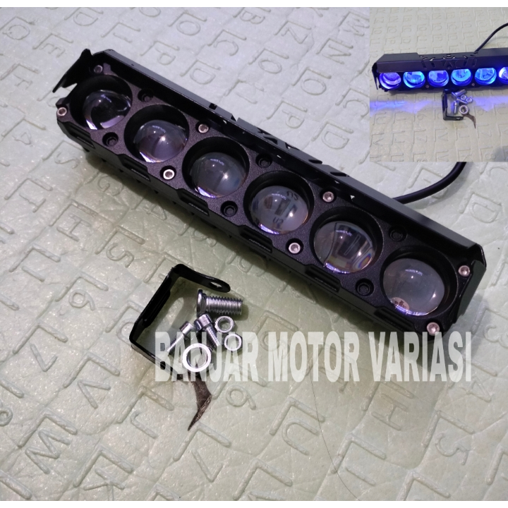 BANJAR MOTOR Lampu Tembak LED Laser D2 D3 Transformer 6 Mata devil ice blue Lampu Tembak SQL Driving