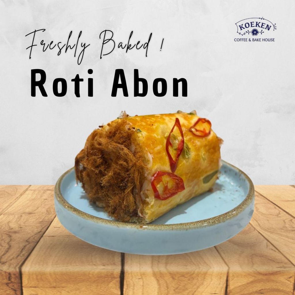 

Roti Abon Freshly Baked - Gurih Manis dengan Topping Melimpah dari Koeken Coffee & Bake House - Koeken Roti Abon Spesial: Kelezatan Premium Roti Empuk & Abon Lezat
