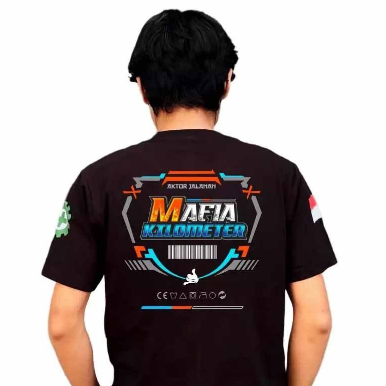 Kaos Distro Mafia Kilometer Aktor Jalanan Bahan Tebal Cotton Combed 24s - Free Sticker