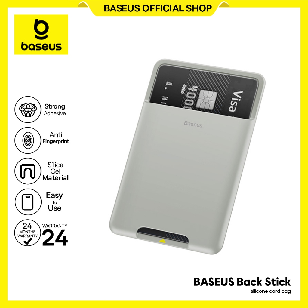 Baseus Tas Kartu HP Silicone Untuk Kartu E-Money MRT Busway Simple Praktis Anti Slip