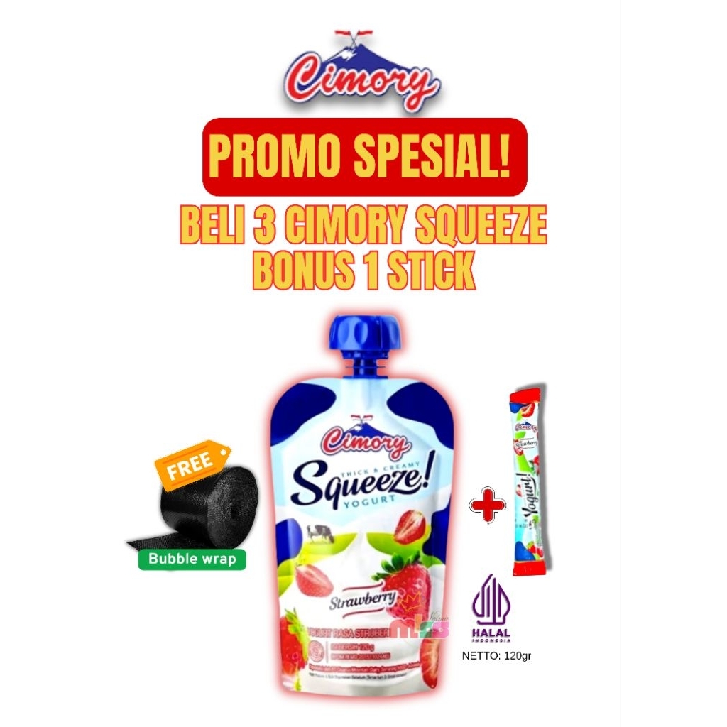 

CIMORY YOGURT SQUEEZE 120 GR - FREE BUBBLE WRAP