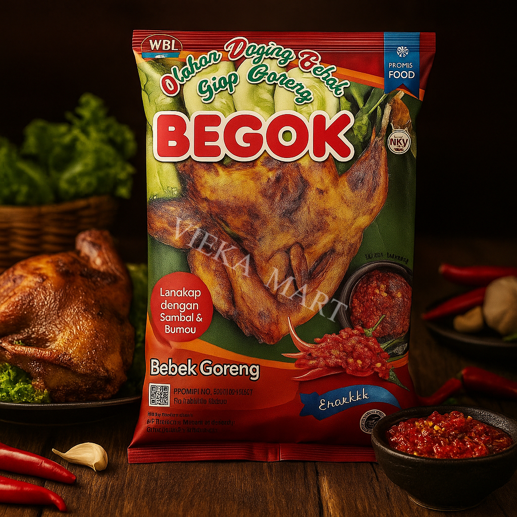 

BEGOK Bebek Goreng Frozen 500g Halal Siap Goreng Lengkap Dengan Sambal & Bumbu