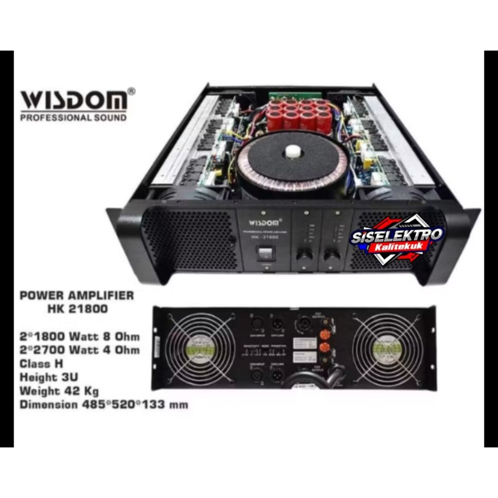 Power amplifier wisdom hk21800 power wisdom hk 21800 wisdom hk-21800