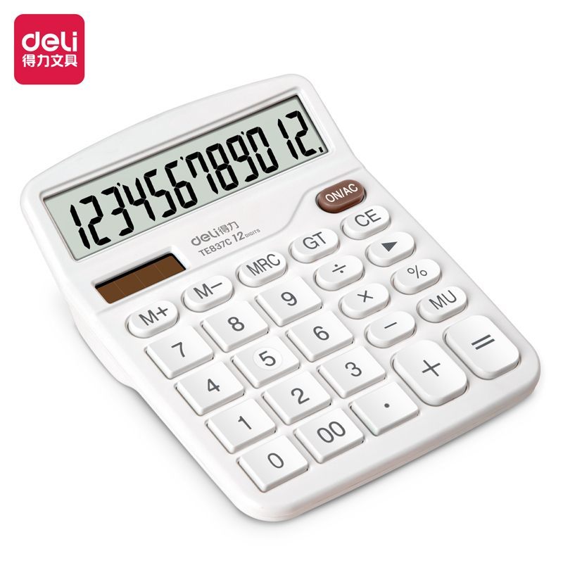 

Deli Desktop Calculator / Kalkulator Meja 12 Digit Dual Power Layar LCD Warna Putih TE837C
