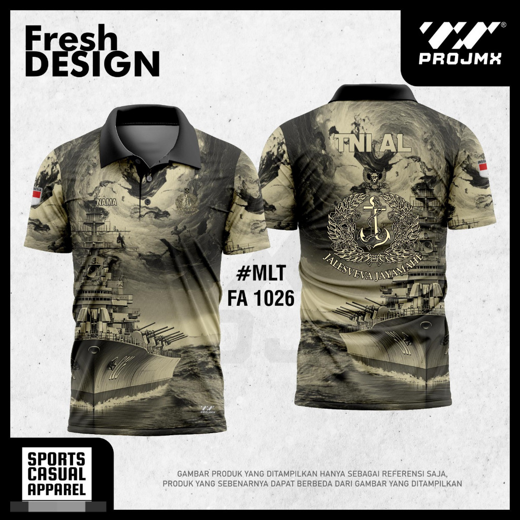 PROJMX - KAOS JERSEY TNI AL LENGAN PENDEK / BEBAS CUSTOM