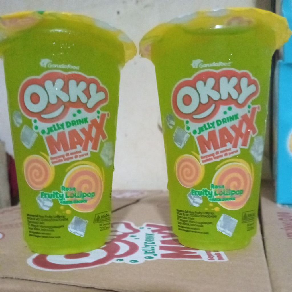 

Okky jelly drink maxx 220 ml rasa (FRUITY LOLLIPOP + natadecoco)