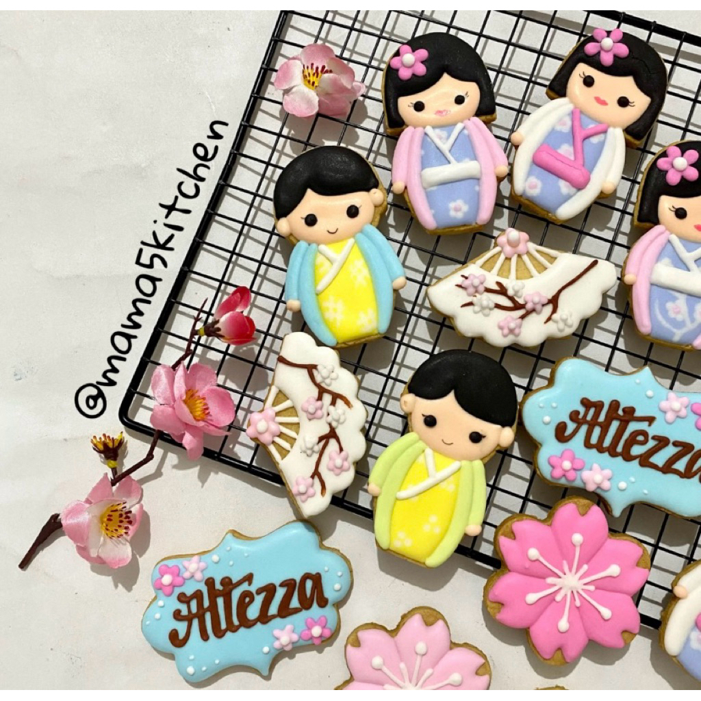 

butter cookies dengan icing | kukis hias kimono jepang japan hanbok