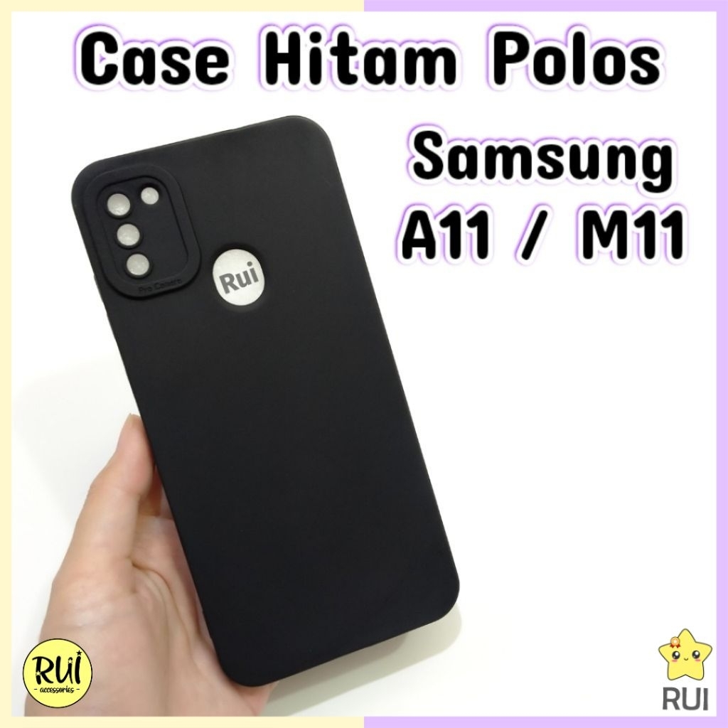 Case Hitam SAMSUNG A11 / M11 Black Matte Protect Soft Case Silikon polos Lentur