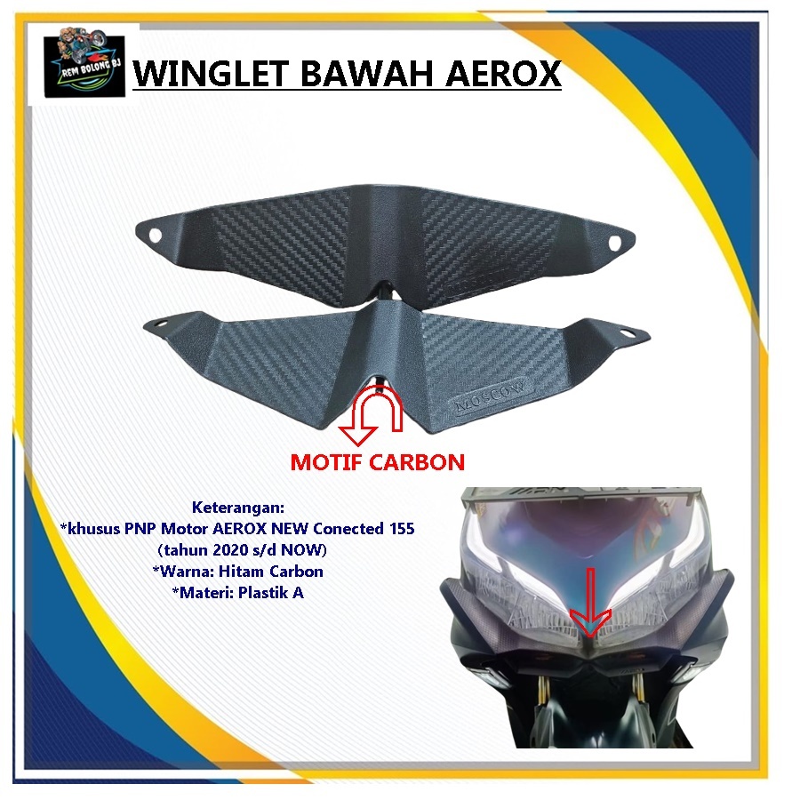 Winglet Aerox New / Winglet bawah New Aerox 155cc Aksesoris Variasi winglet Aerox new Plastik ABS wi