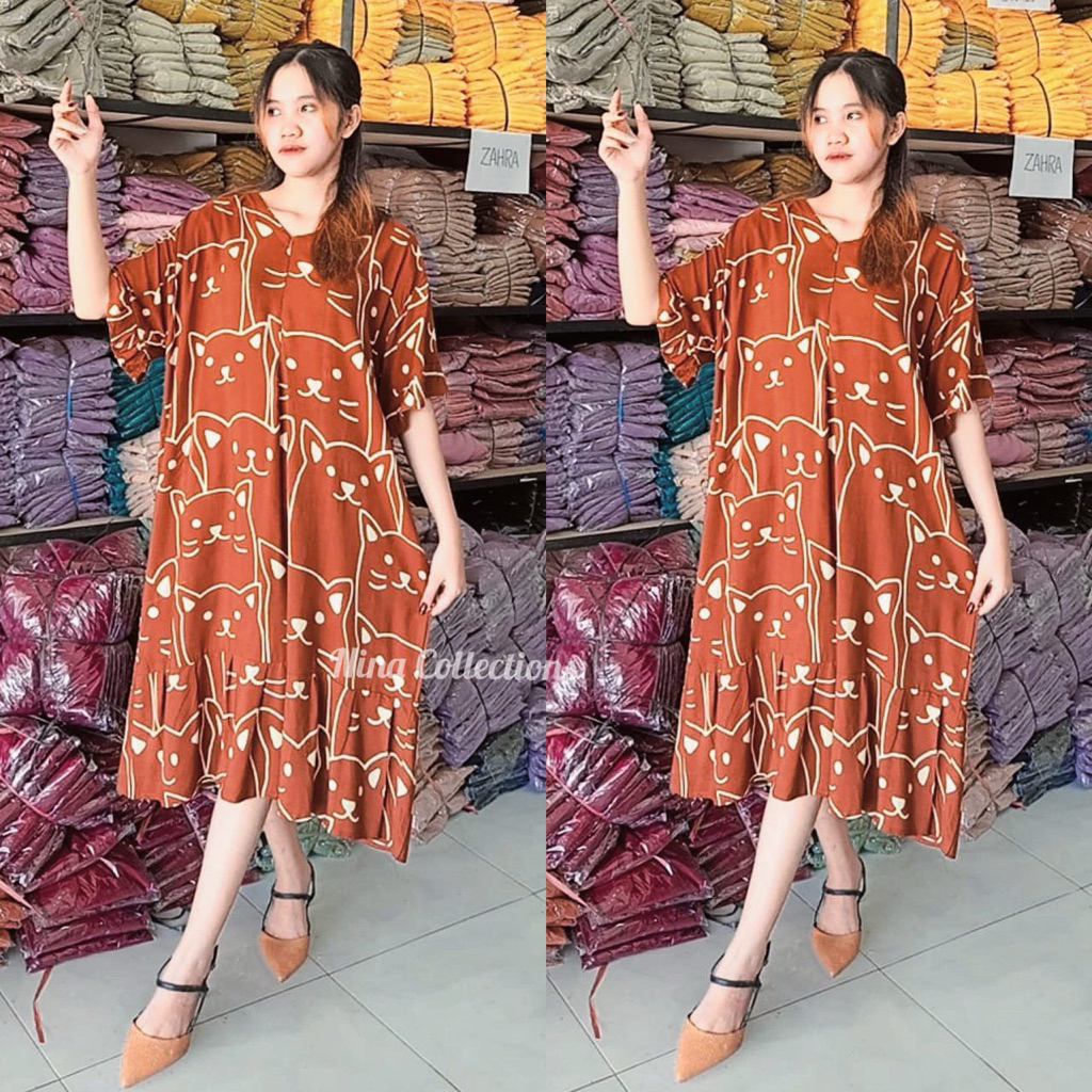 Daster Dress Meong Daster Dress Gemes / Daster Rayon/ Daster Rayon Canda / Daster Busui / Daster Ray