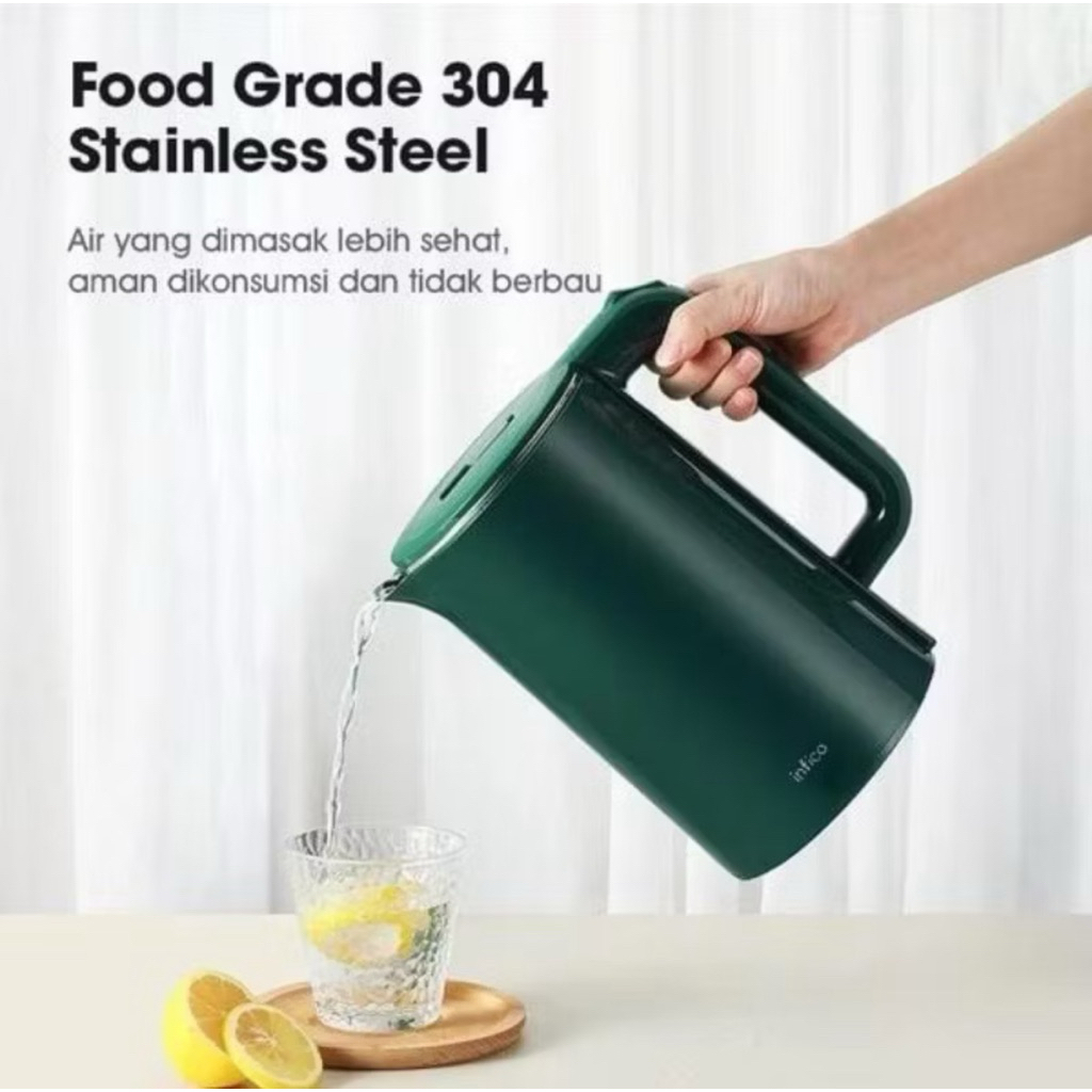 BEST DEALS INFICO KETTLE LISTRIK 1,8L STENLIS ANTI KARAT / KETTLE HOTEL TRAVELING / TEKO PEMANAS AIR