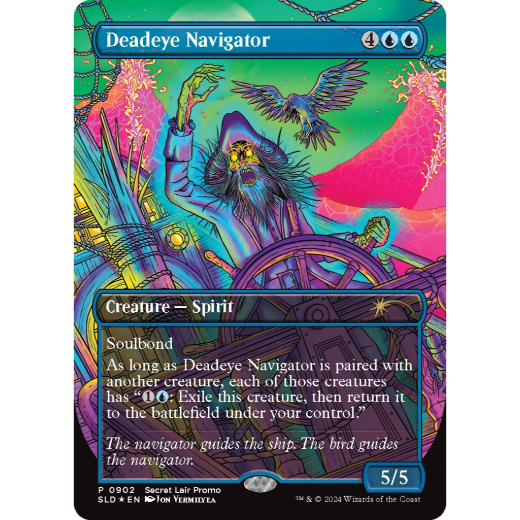 MTG Magic The Gathering Secret Lair Deadeye Navigator SpongeBob SquarePants Rainbow Foil Edition Sea