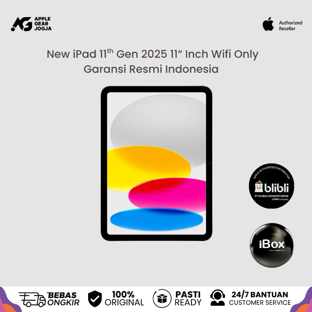 (iBox) iPad Gen 11 2025 128GB 256GB Wifi Only Garansi Resmi Apple Indonesia