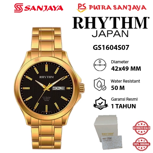 Jam Tangan RHYTHM GS1604S07 Original Garansi Resmi 1  tahun Stainless Steel