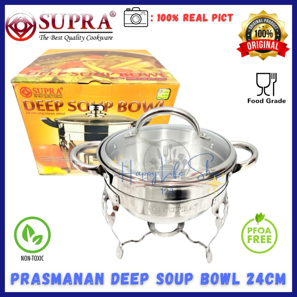 SUPRA Deep Soup Bowl/Prasmanan Bulat SUPRA/Prasmanan Stainless Steel
