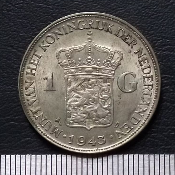 #7.WH. KOIN KUNO || KOIN PERAK || SILVER COIN WILHELMINA 1 G TAHUN 1943