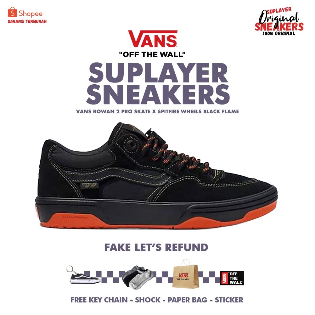 Vans Rowan 2 Pro Skate x Spitfire Wheels Black Flame