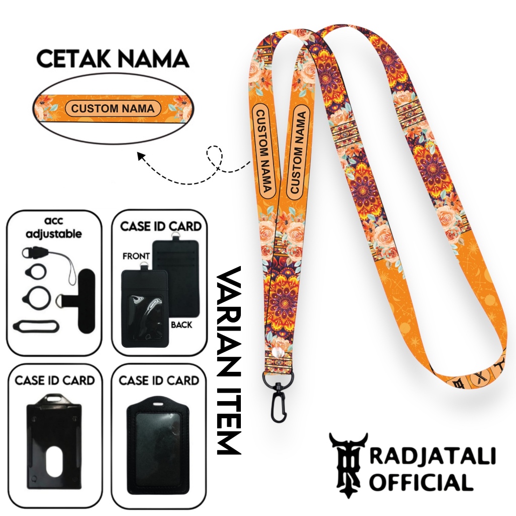 

Lanyard Custom Nama Mid Night Rose Series V3 Size 1,5cm Bisa Request Nama Full Printing 2 Sisi Gantungan Card Holder Tali Lanyard Hp Custom