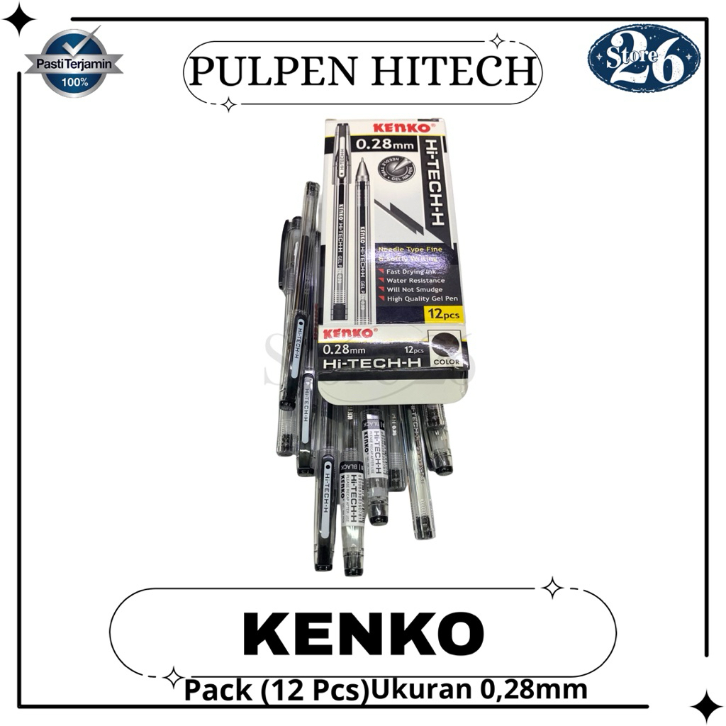 

Pulpen Kenko Hi-tech Hitam 0.28mm (Pack)