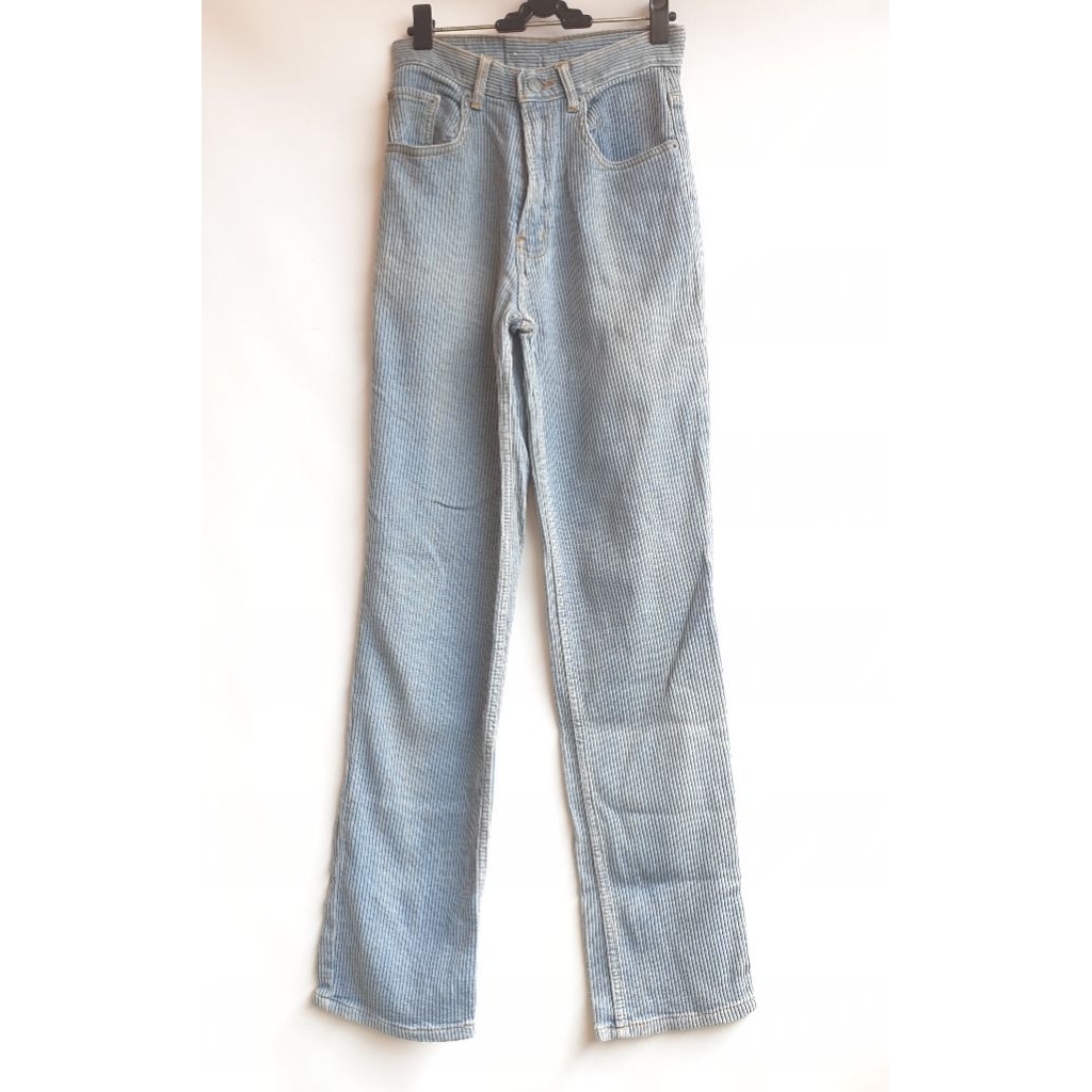 Celana Panjang Pria  Jeans Merek BIG SPADE Vintage Levis Garis Vertikal Biru Like New Preloved PL Pr